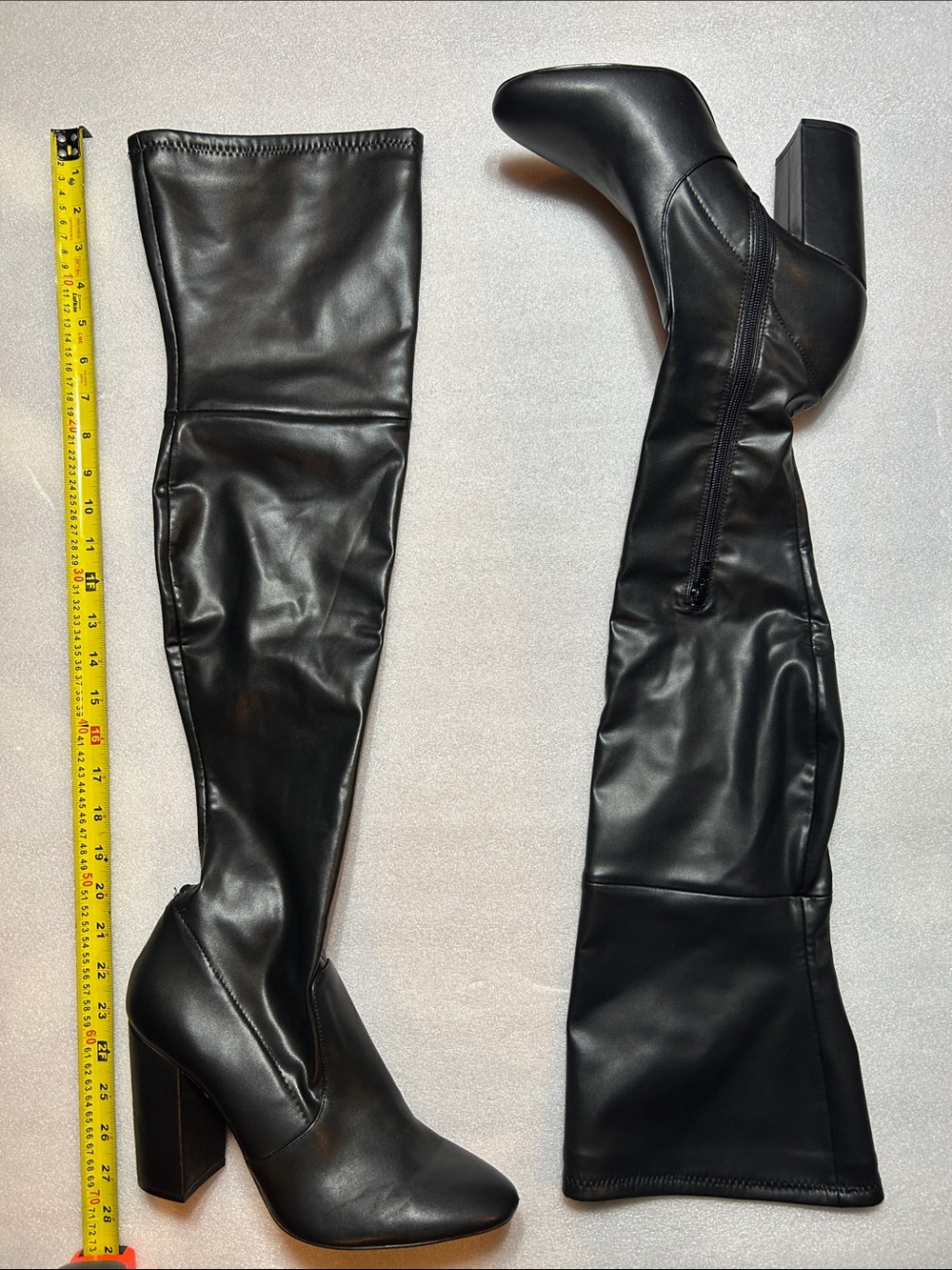 Aldo Black Over-The-Knee Block Heel Boots sz10